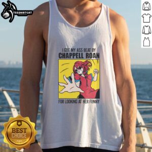 Tank top featuring 'I Got My Ass Beat By A Singer For Looking At Her Funny' design, perfect for music lovers and humor enthusiasts.