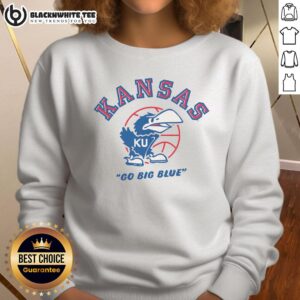 Vintage Kansas Jayhawks homefield basketball sweatshirt in royal blue with team logo, perfect for fans and collectors.