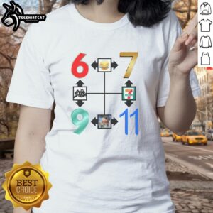 Original Number Compass 67 911 meme ladies tee featuring a fun graphic design and stylish fit for casual wear.