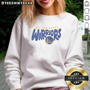 Good Golden State Warriors bubble sweatshirt in blue, showcasing team logo and stylish design for fans.