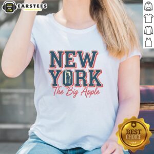 Vintage retro ladies tee featuring 'Pretty New York The Big Apple' design, perfect for NYC enthusiasts and fashion lovers.