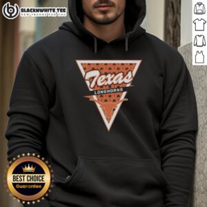Alt Text: Hot Texas Longhorns logo hoodie featuring a palm tree pattern inside a triangle, perfect for fan apparel.