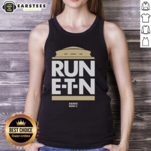 Awesome New Orleans Saints Run ETN tank top design featuring team colors and logo, perfect for game day or casual wear.