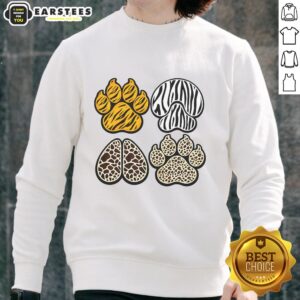 Cute animal print paws sweatshirt featuring a cozy design perfect for casual wear and animal lovers.