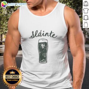 Original St. Patrick's Day Slainte Tank Top featuring festive green design and Irish-themed graphics for holiday celebrations.