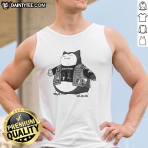 Cool Snorlax sludge metal band tank top featuring vibrant graphics and a unique design for Pokemon fans.