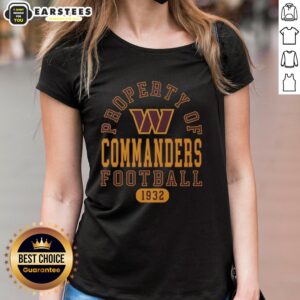 Alt Text: Premium Washington Commanders Property 1932 Ladies Tee featuring team logo and stylish design in vibrant colors.