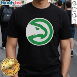 Awesome Atlanta Hawks white logo Patrick's Day T-shirt featuring a vibrant design for basketball fans.