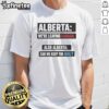 Awesome Alberta 'We're Leaving Canada' T-shirt featuring NHL theme, perfect for sports fans and Alberta pride.