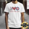 Alt Text: Awesome Chicago Cubs T-shirt featuring a peace love Cubs hand sign in a heart shape and team logo design.