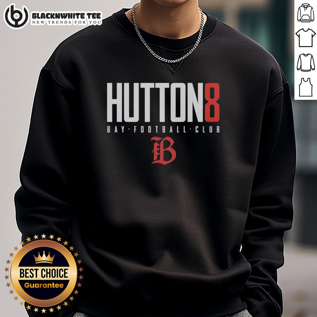 Awesome Claire Hutton 8 Bay Fc Elite Sweatshirt Alt Text: Awesome Claire Hutton 8 Bay FC Elite Sweatshirt in navy, featuring logo and stylish design for sports enthusiasts.