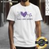 Alt Text: Awesome Colorado Rockies T-shirt featuring peace love Rockies hand sign in heart shape and logo design.