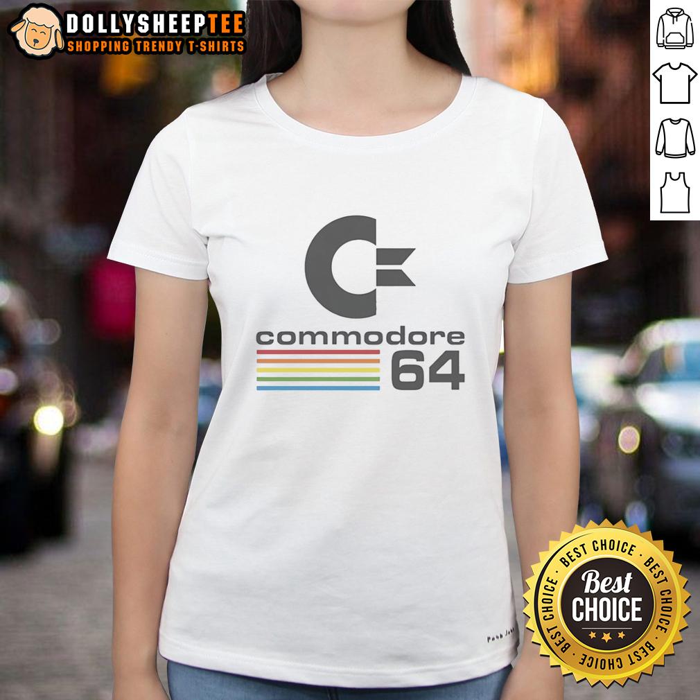 Awesome Commodore 64 Retro Ladies Tee Alt Text: Awesome Commodore 64 Retro Ladies Tee featuring classic gaming graphics, perfect for vintage gaming enthusiasts.