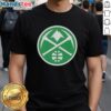 Alt Text: Awesome Denver Nuggets white logo Patrick's Day T-shirt featuring a bold design perfect for basketball fans.