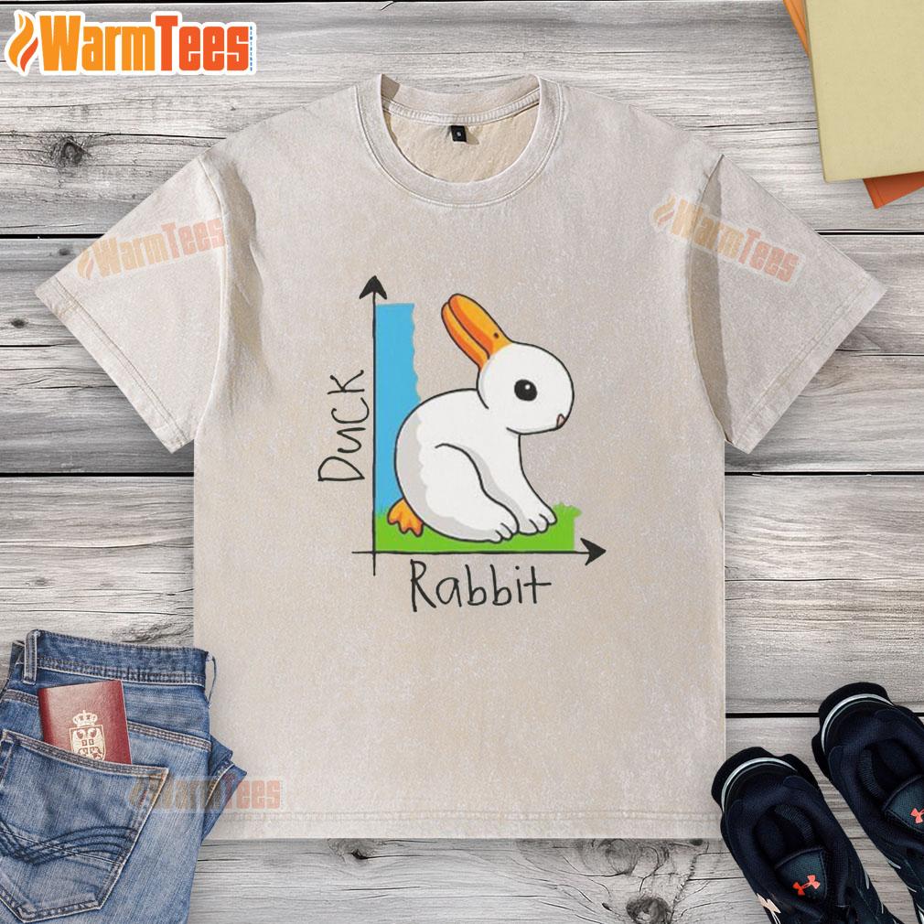 awesome-duck-and-rabbit-washed-t-shirt Awesome Duck and Rabbit washed t-shirt featuring a playful design, perfect for casual wear and animal lovers.
