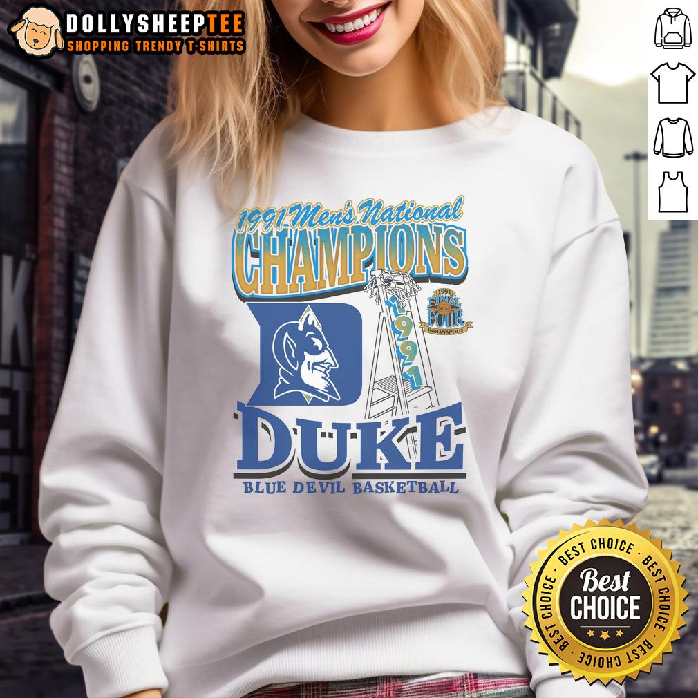 Awesome Duke Blue Devils Past Champs Tourney Win '47 Foundation Sweatshirt Alt Text: Duke Blue Devils Past Champs Tourney Win 47 Foundation sweatshirt featuring vibrant blue color and team logo.