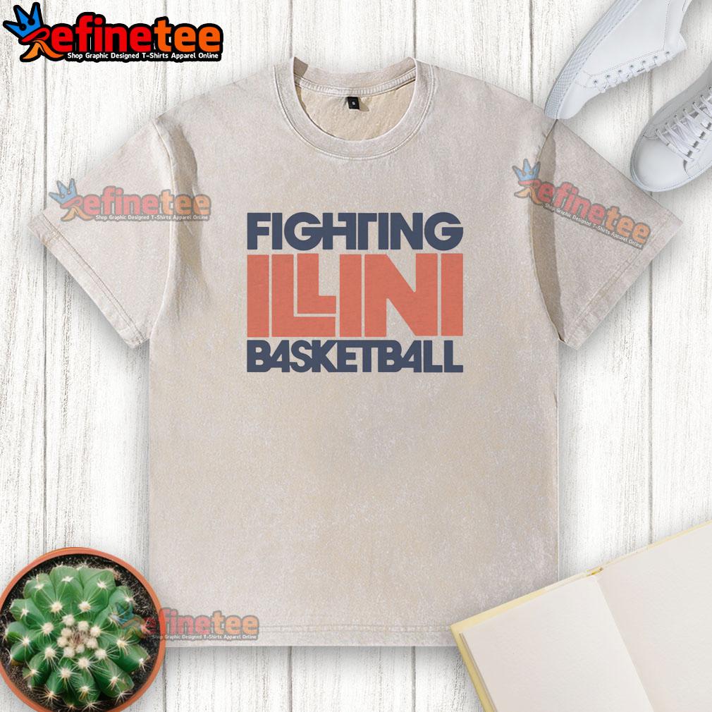 awesome-fighting-illini-basketball-vintage-washed-t-shirt Vintage washed Fighting Illini basketball t-shirt featuring a classic logo and a relaxed fit, perfect for fans.