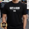 Awesome Geta Gun Tm in Neighborhood Warfare USA T-Shirt featuring bold graphic design and vibrant colors.