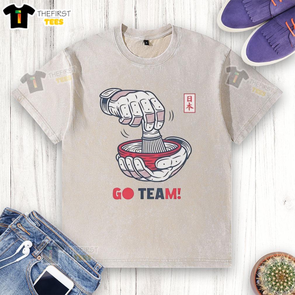 awesome-go-team-japan-tea-celebration-washed-t-shirt Alt Text: Awesome Go Team Japan tea celebration washed t-shirt featuring vibrant graphics and comfortable fit for casual wear.