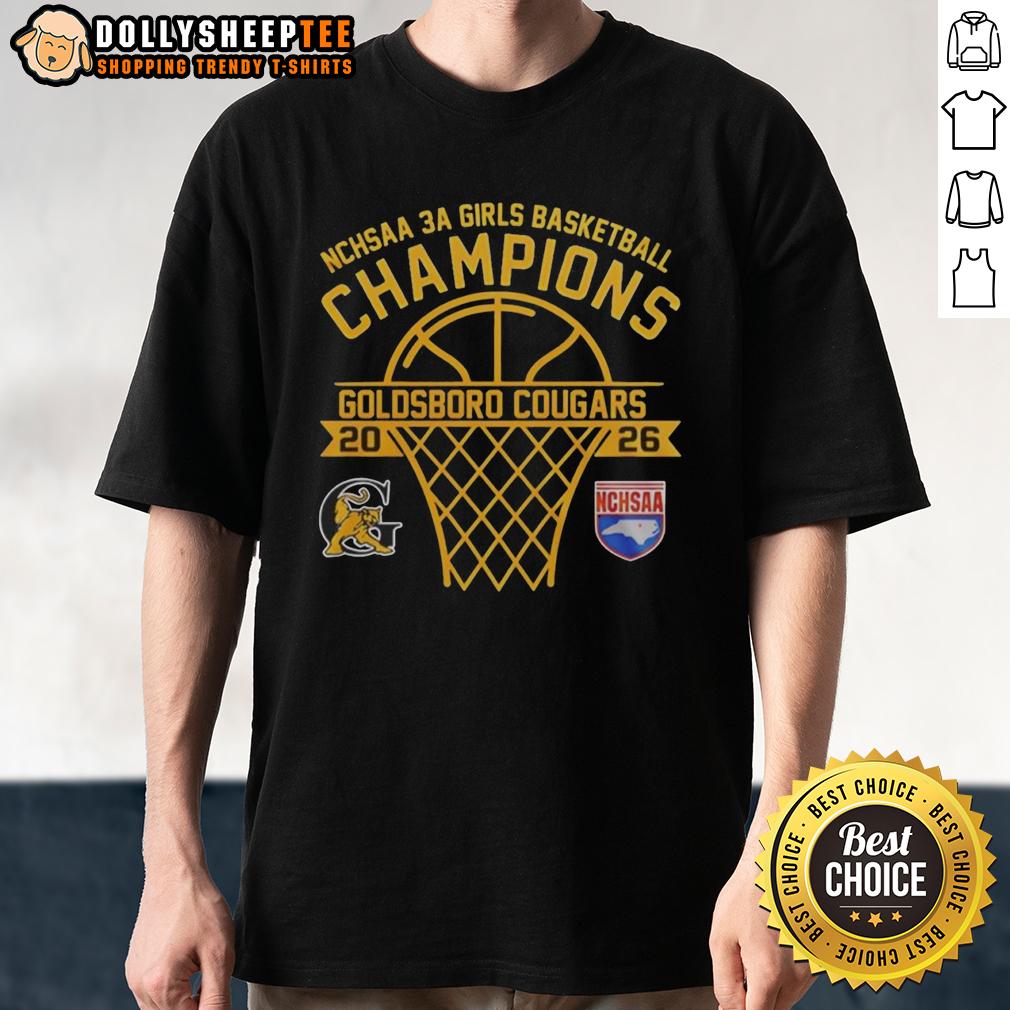 Awesome Goldsboro Cougars Nchsaa 3a Girls Basketball Champions 2026 Curved T-Shirt Awesome Goldsboro Cougars NCHSAA 3A Girls Basketball Champions 2026 curved t-shirt showcasing team pride and victory.