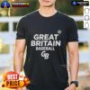 Alt Text: Awesome Great Britain National Baseball Team logo t-shirt featuring bold graphics and vibrant colors for fans.