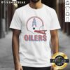 Alt Text: Awesome Houston Oilers football logo displayed on a big helmet T-shirt, perfect for fans and collectors.
