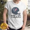 Alt Text: Awesome Houston Texans football logo printed on a big helmet T-shirt, perfect for fans and game day apparel.