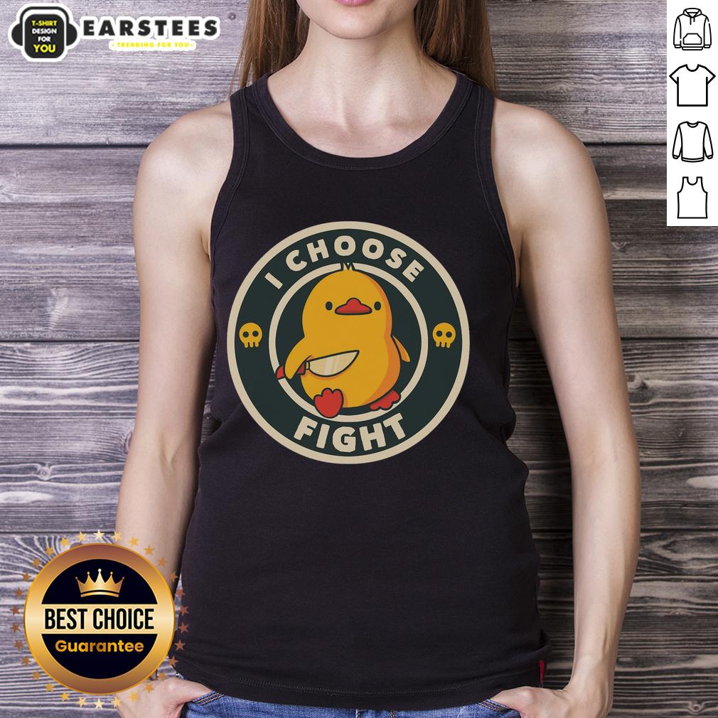 awesome-i-choose-fight-cute-chicken-tank-top Cute chicken tank top with 'I Choose Fight' slogan, perfect for playful and stylish summer outfits.