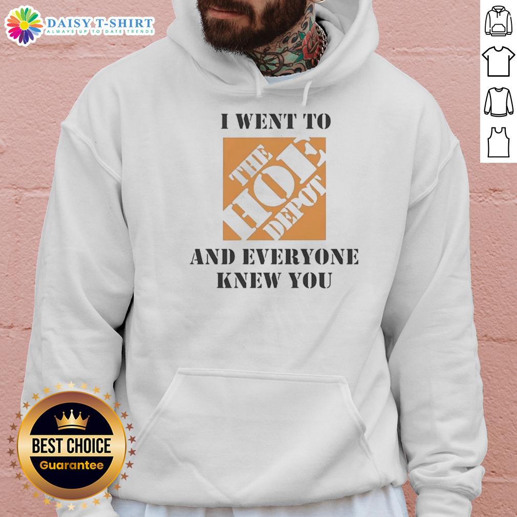 Awesome I Went To The Hoe Depot And Everyone Knew You Meme Hoodie Awesome I Went To The Hoe Depot And Everyone Knew You Meme Hoodie displayed on a hanger, showcasing unique design.
