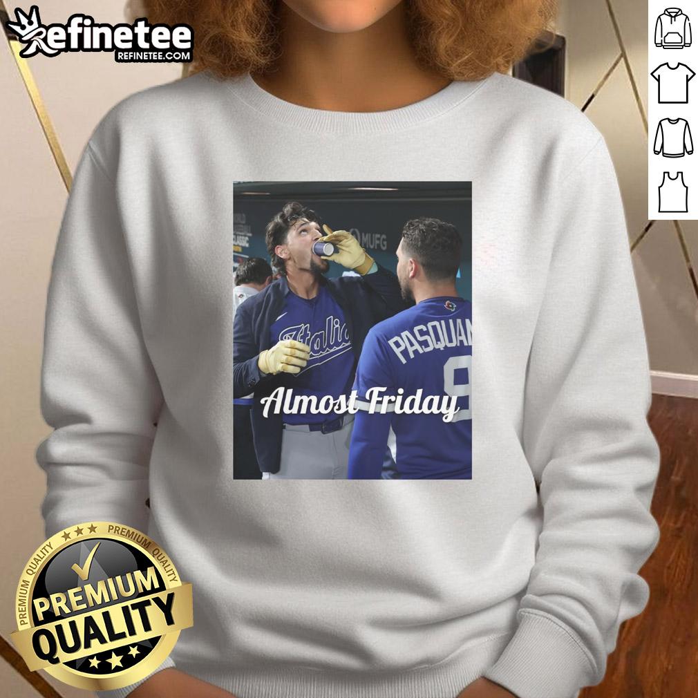 awesome-jac-caglianone-of-kansas-city-royalsdrinking-espresso-in-dugout-zone-almost-friday-sweatshirt Awesome Jac Caglianone of Kansas City Royals sipping espresso in dugout zone, wearing Almost Friday sweatshirt.