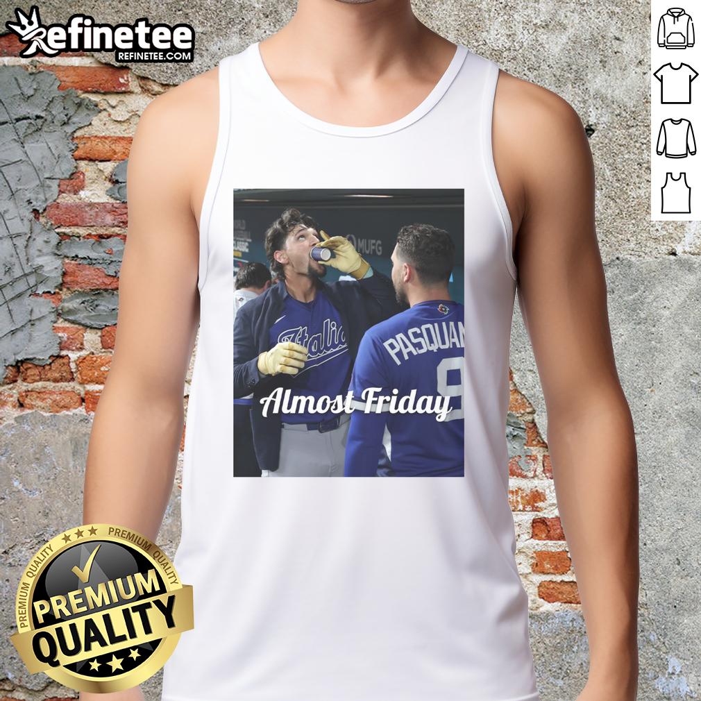 awesome-jac-caglianone-of-kansas-city-royalsdrinking-espresso-in-dugout-zone-almost-friday-tank-top Alt Text: Jac Caglianone of the Kansas City Royals enjoying espresso in dugout zone, wearing Almost Friday tank top.
