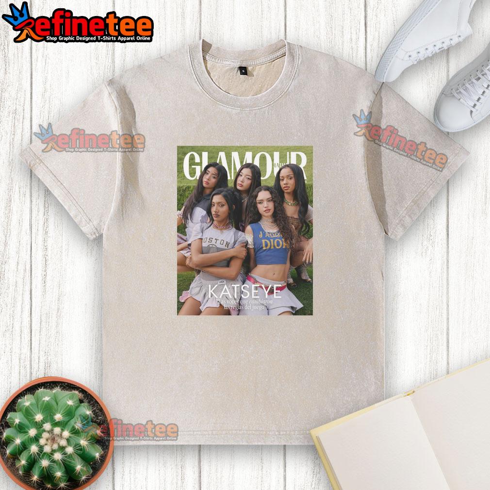 awesome-katseye-glamour-mexico-latinoamerica-cover-washed-t-shirt Awesome Katseye Glamour Mexico Latinoamerica cover on a washed t-shirt showcasing vibrant colors and stylish design.