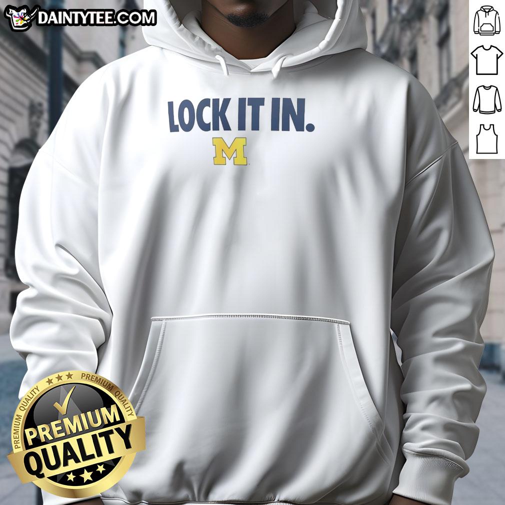 awesome-michigan-wolverines-2026-lock-it-in-hoodie Awesome Michigan Wolverines 2026 Lock It In Hoodie in navy blue with bold logo, perfect for fans and game day attire.