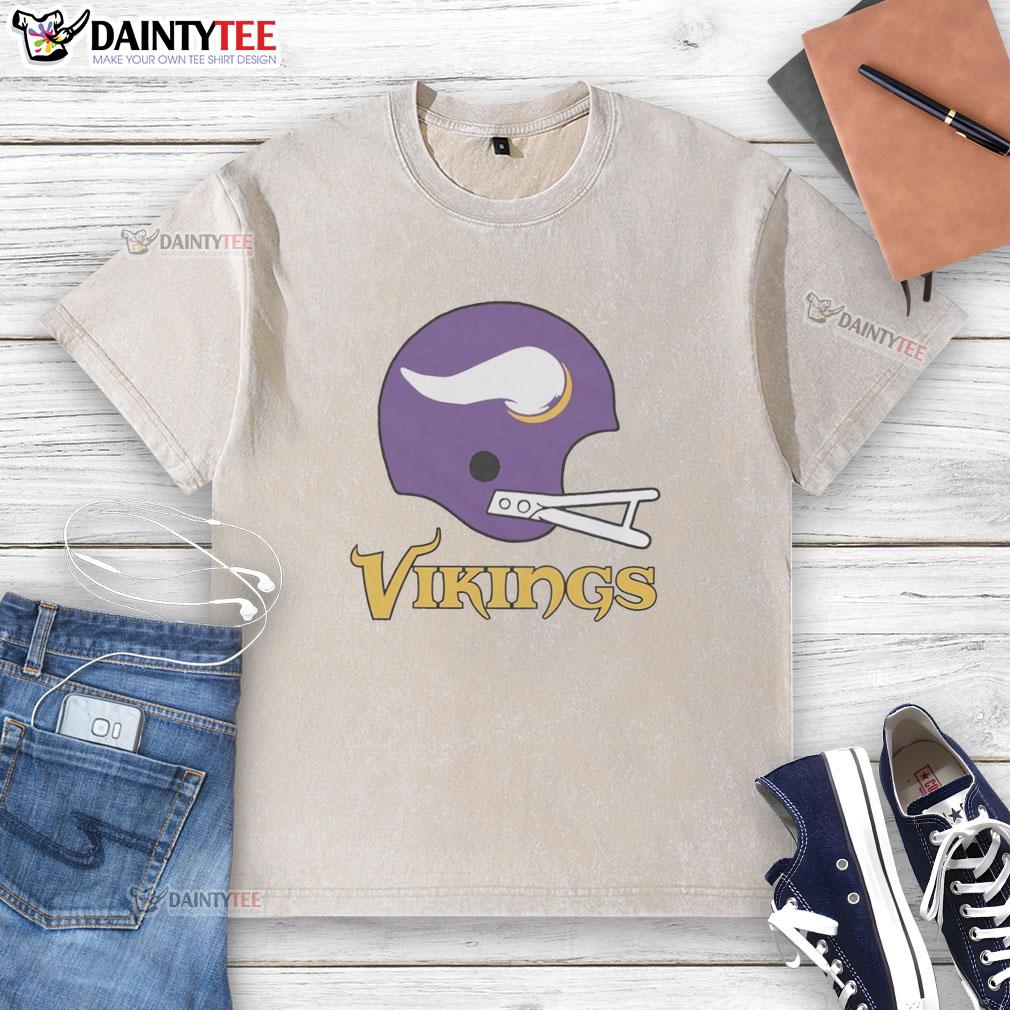 awesome-minnesota-vikings-football-logo-in-big-helmet-washed-t-shirt Alt Text: Awesome Minnesota Vikings football logo on a big helmet design featured on a washed t-shirt for fans.