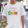 Awesome Muschi Nutri Score T-Shirt featuring the European Food Nutrition Rating System design for health-conscious consumers.