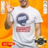 Alt Text: Awesome New York Giants football logo displayed on a stylish big helmet t-shirt for fans and sports enthusiasts.