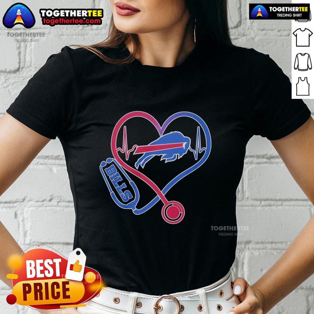 Awesome Nurse Heartbeat X Buffalo Bills Logo Ladies Tee Awesome Nurse Heartbeat with Buffalo Bills Logo on Ladies Tee - Perfect for nurses and football fans!