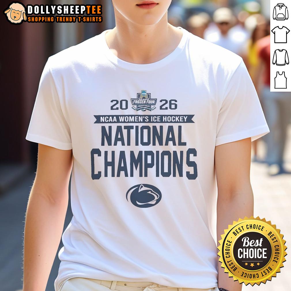 Awesome Penn State Nittany Lions Frozen Four Champions 2026 T Shirt Awesome Penn State Nittany Lions Frozen Four Champions 2026 T-Shirt featuring team logo and vibrant blue design.