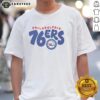 Awesome Philadelphia 76ers bubble t-shirt featuring vibrant graphics and a stylish design for fans of the NBA team.