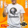 Alt Text: Awesome Pittsburgh Steelers football logo featured on a big helmet T-shirt, perfect for fans of the NFL team.