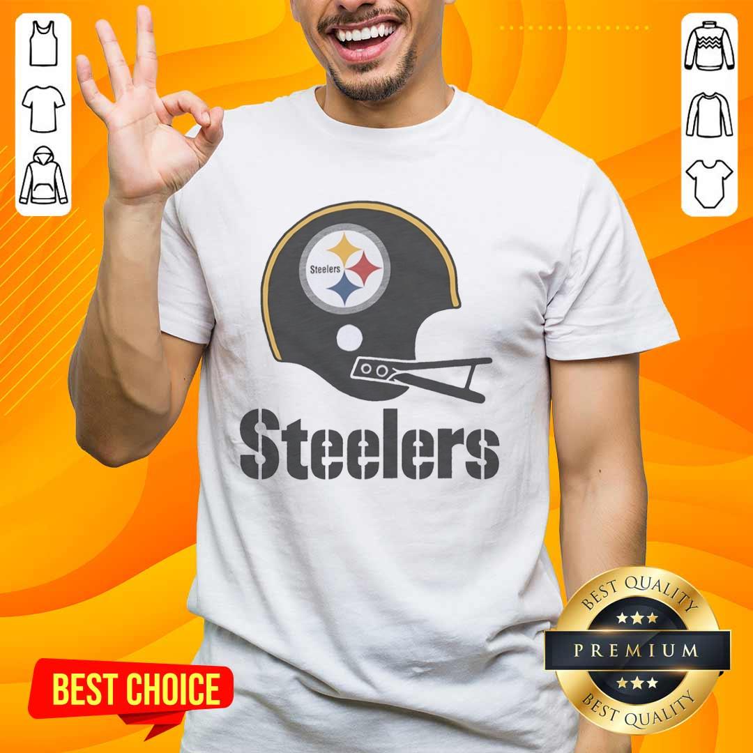 awesome-pittsburgh-steelers-football-logo-in-big-helmet-t-shirt Alt Text: Awesome Pittsburgh Steelers football logo featured on a big helmet T-shirt, perfect for fans of the NFL team.