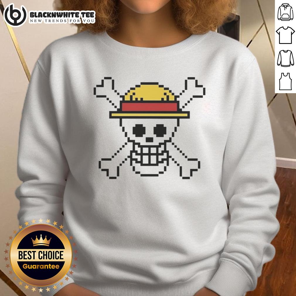 Awesome Pixel Of Jolly Roger One Piece Sweatshirt Awesome Pixel of Jolly Roger One Piece Sweatshirt featuring vibrant design and comfortable fit for anime fans.