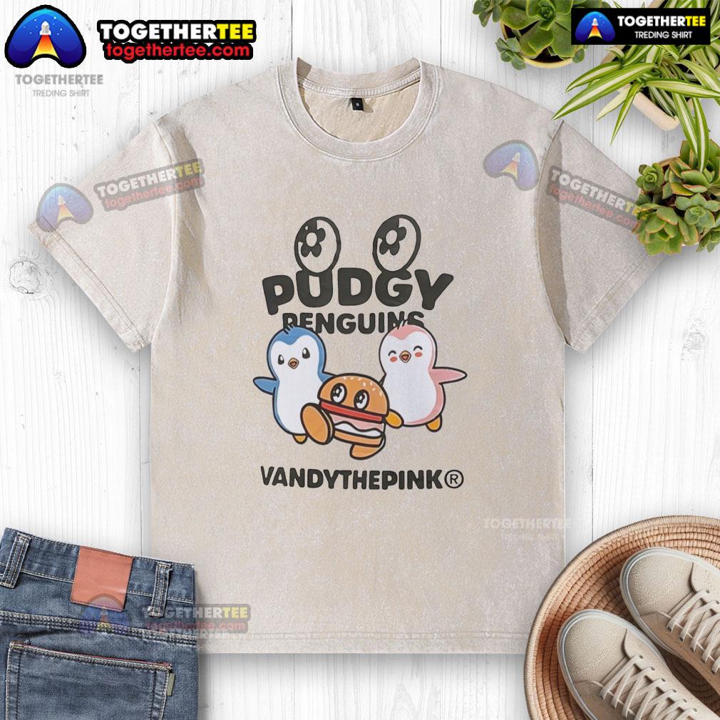Awesome Pudgy Penguins Vandy The Pink Washed T Shirt Alt Text: Awesome Pudgy Penguins Vandy the Pink washed t-shirt featuring a vibrant design of cute penguins on soft fabric.