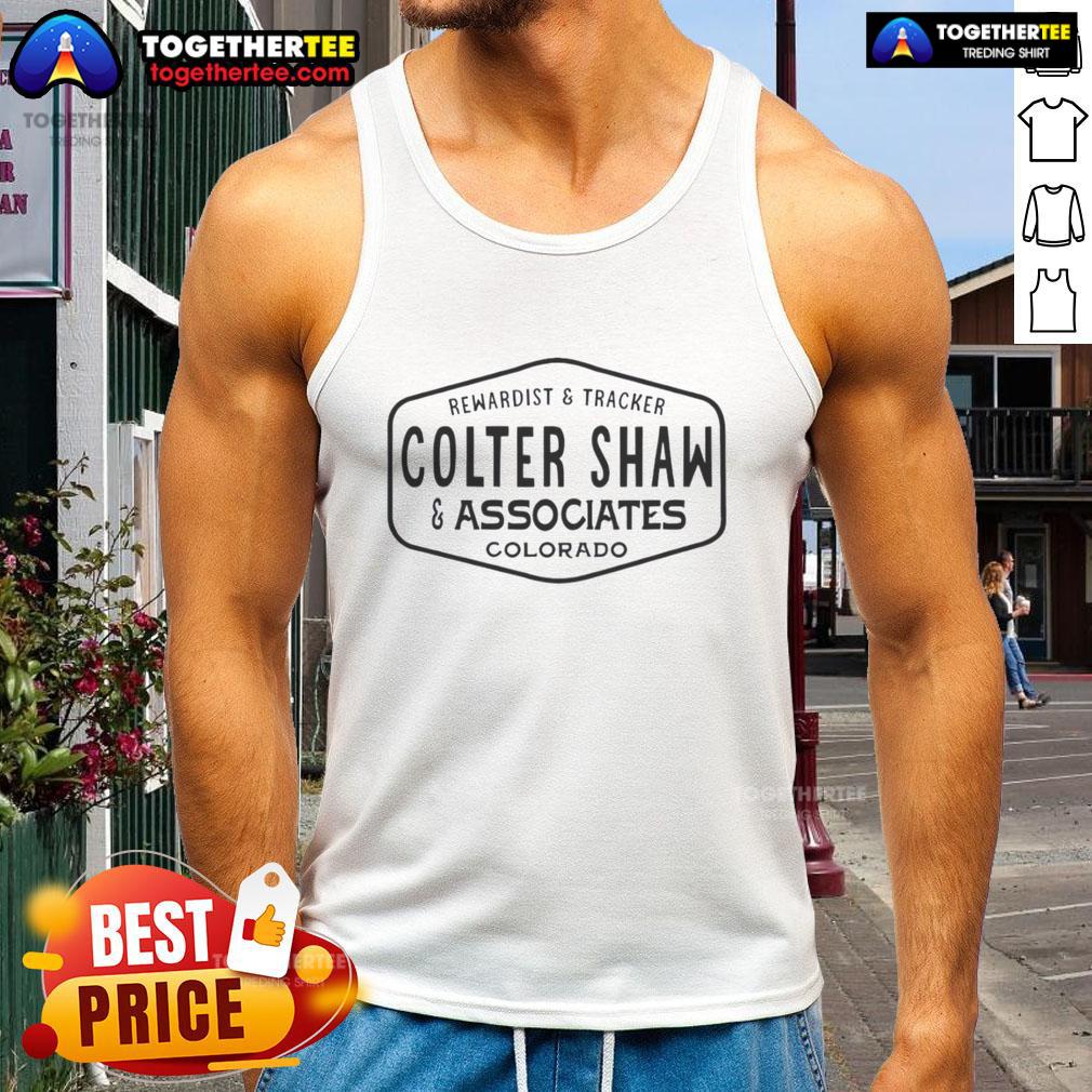 Awesome Rewardist And Tracker Colter Shaw And Associates Colorado Tank Top Colter Shaw and Associates Colorado tank top featuring Awesome Rewardist design, perfect for casual wear and outdoor activities.