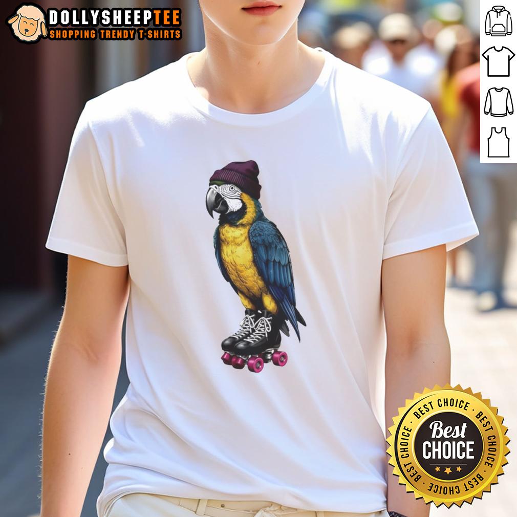 Awesome Roller Skating Parrot Graphic T Shirt Colorful graphic T-shirt featuring an awesome roller skating parrot, perfect for bird lovers and skating enthusiasts.