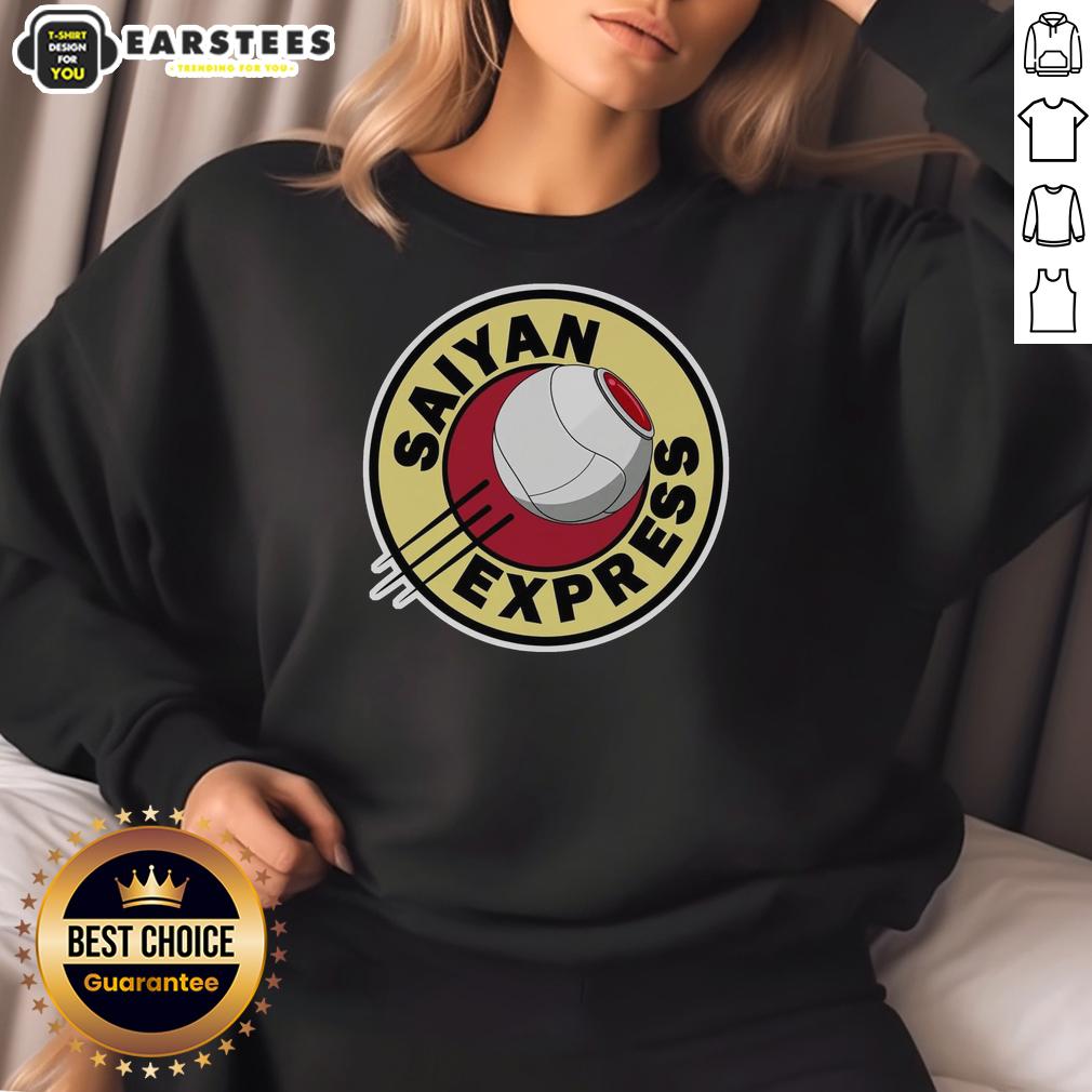 awesome-saiyan-express-sweatshirt Awesome Saiyan Express Sweatshirt featuring vibrant colors and a dynamic design for anime and fashion enthusiasts.