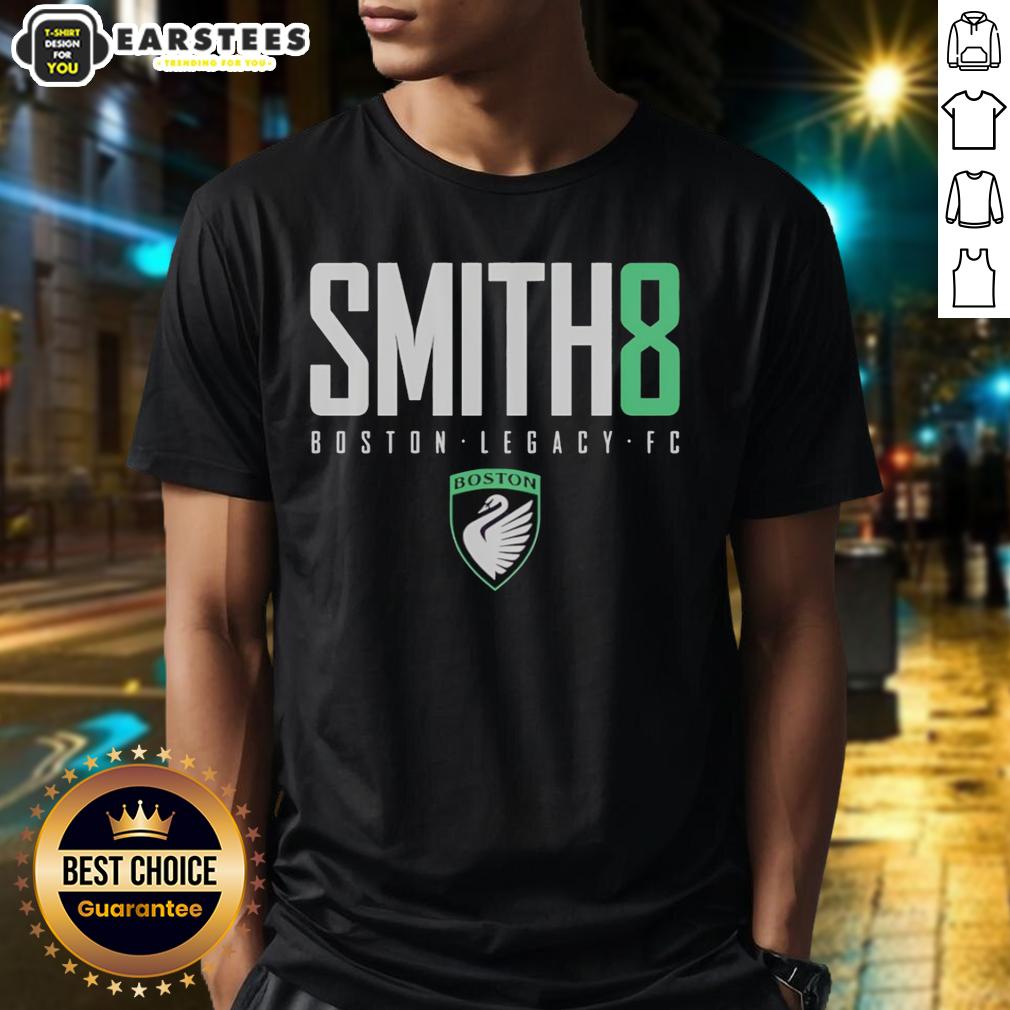 awesome-smith8-sammy-smith-boston-legacy-fc-logo-t-shirt Alt Text: Awesome Smith8 Sammy Smith Boston Legacy FC logo t-shirt featuring a vibrant design and stylish fit for fans.