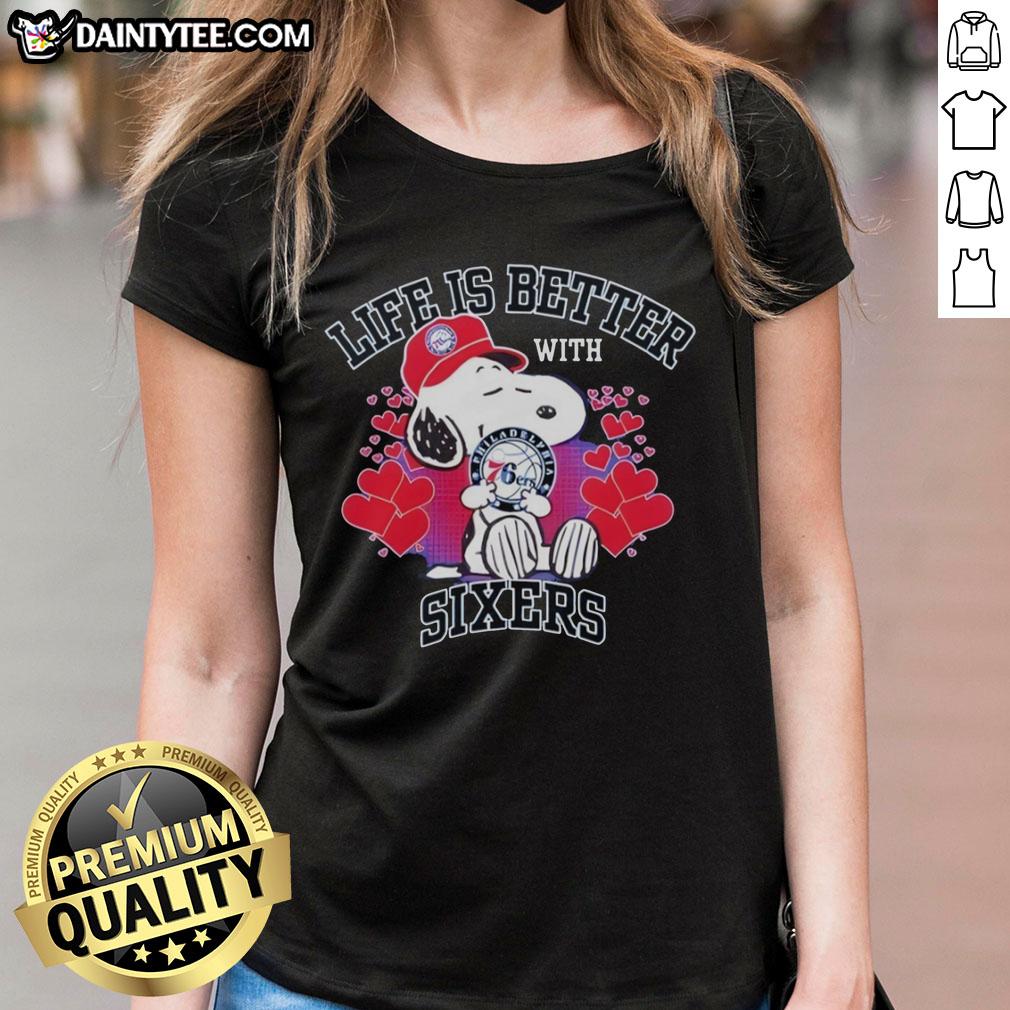 awesome-snoopy-holding-philadelphia-76ers-logo-life-is-better-with-sixers-ladies-tee Snoopy holding Philadelphia 76ers logo on a ladies tee, showcasing 'Life Is Better With Sixers' design.