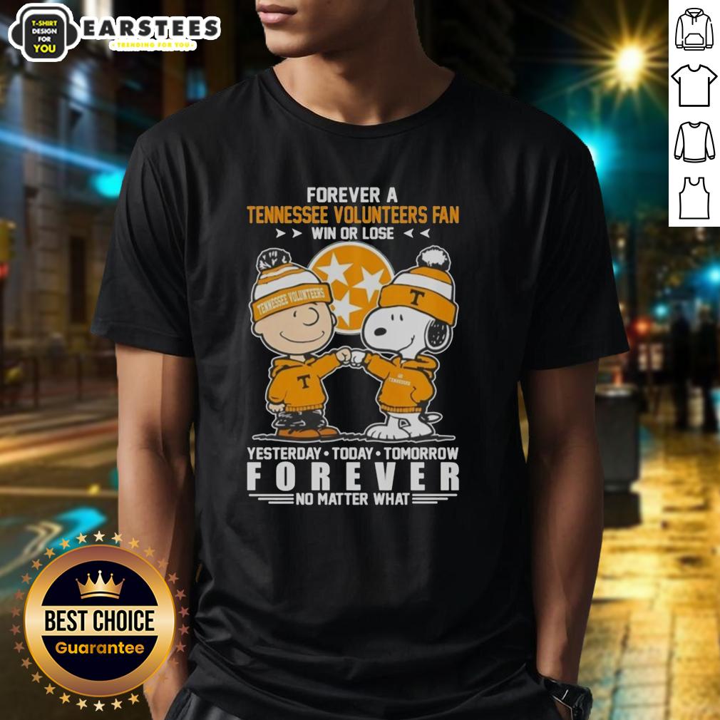 awesome-tennessee-volunteers-snoopy-and-charlie-brown-forever-a-fan-win-or-lose-t-shirt Alt Text: Tennessee Volunteers Snoopy and Charlie Brown fan T-shirt, celebrating loyalty win or lose, perfect for sports enthusiasts.