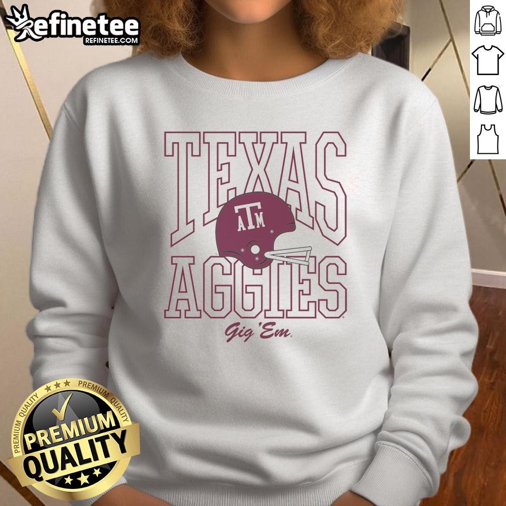 awesome-texas-am-aggies-1975-football-sweatshirt Alt Text: Vintage 1975 Texas A&M Aggies football sweatshirt showcasing classic team logo and colors, perfect for fans.